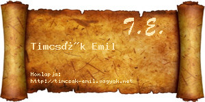 Timcsák Emil névjegykártya